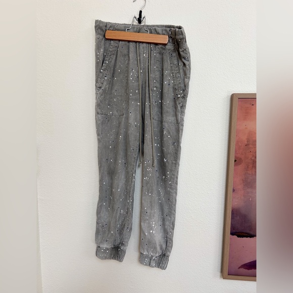 CLOTH & STONE for Anthropologie Women's Paint Splatter Jogger Pants Size XS Gray - Picture 11 of 12
